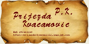 Prijezda Kvačanović vizit kartica
